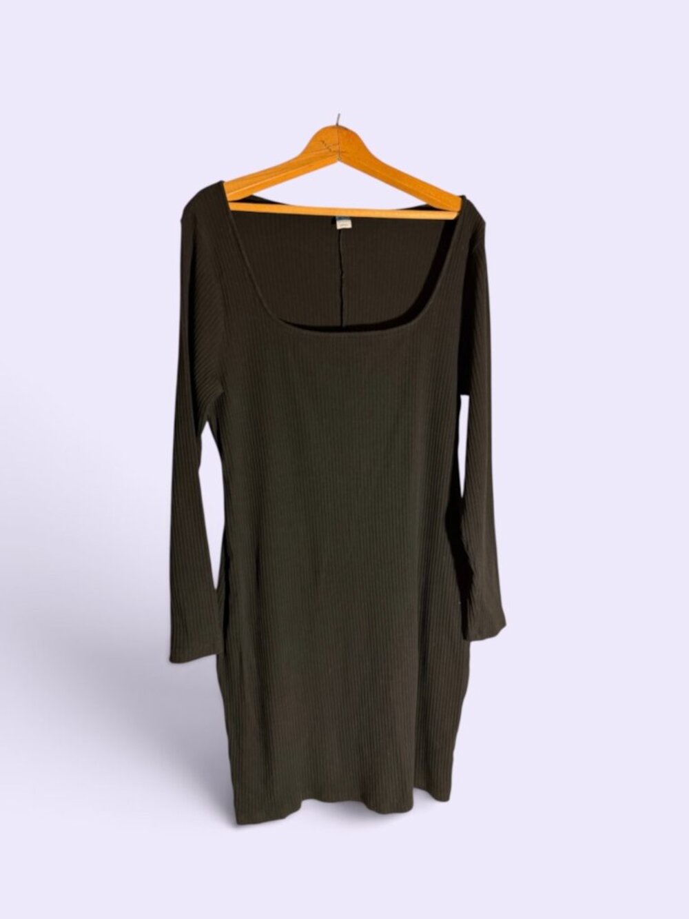 Old Navy Black Ribbed Knit Cotton Blend Bodycon Dress Sz XL